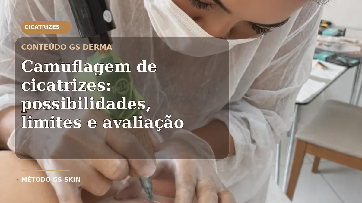 Profissional realizando procedimento manual relacionado à camuflagem de cicatrizes na GS Derma