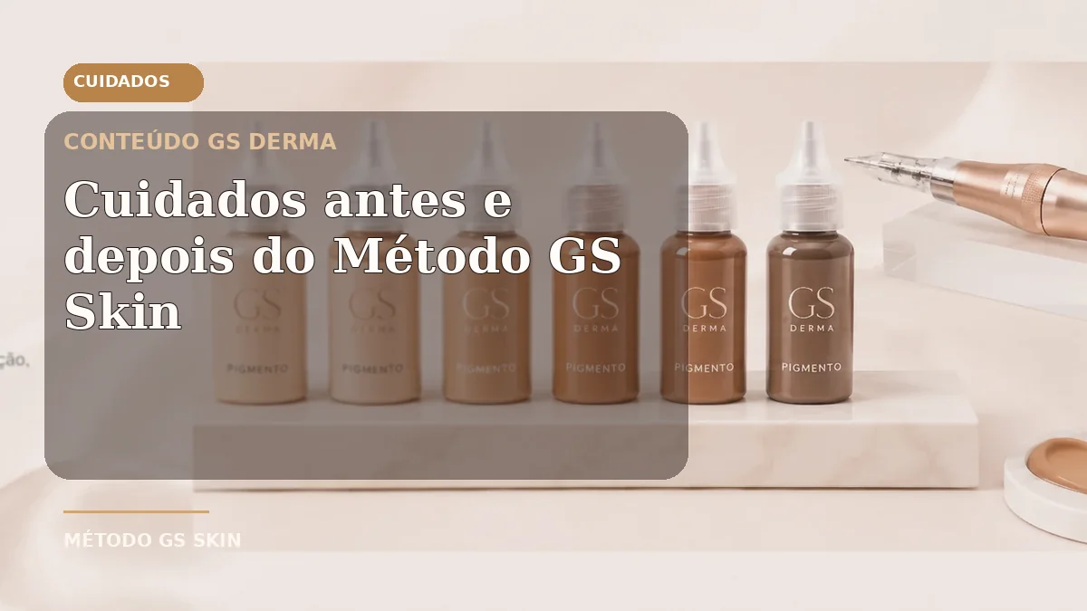 Pigmentos e dermógrafo em conteúdo sobre cuidados antes e depois do Método GS Skin