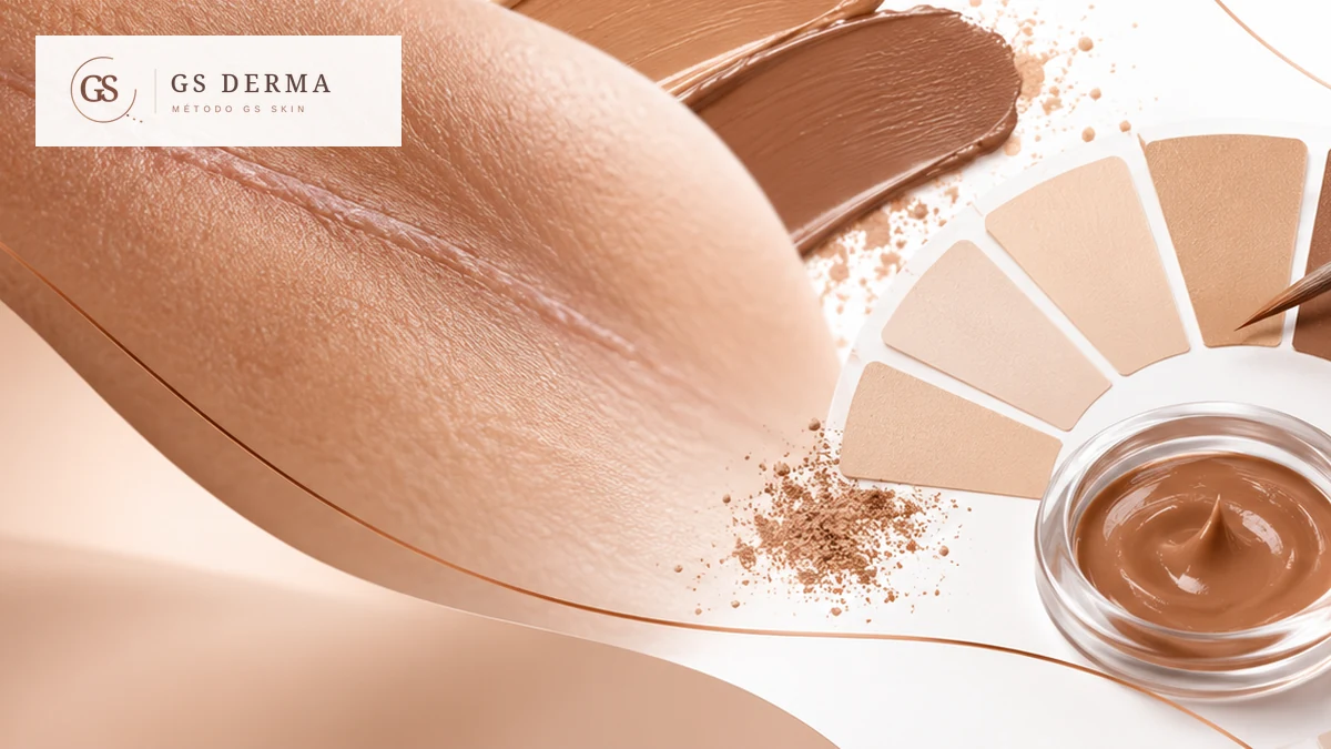 Imagem editorial GS Derma sobre avaliação cuidadosa de alterações na pele.