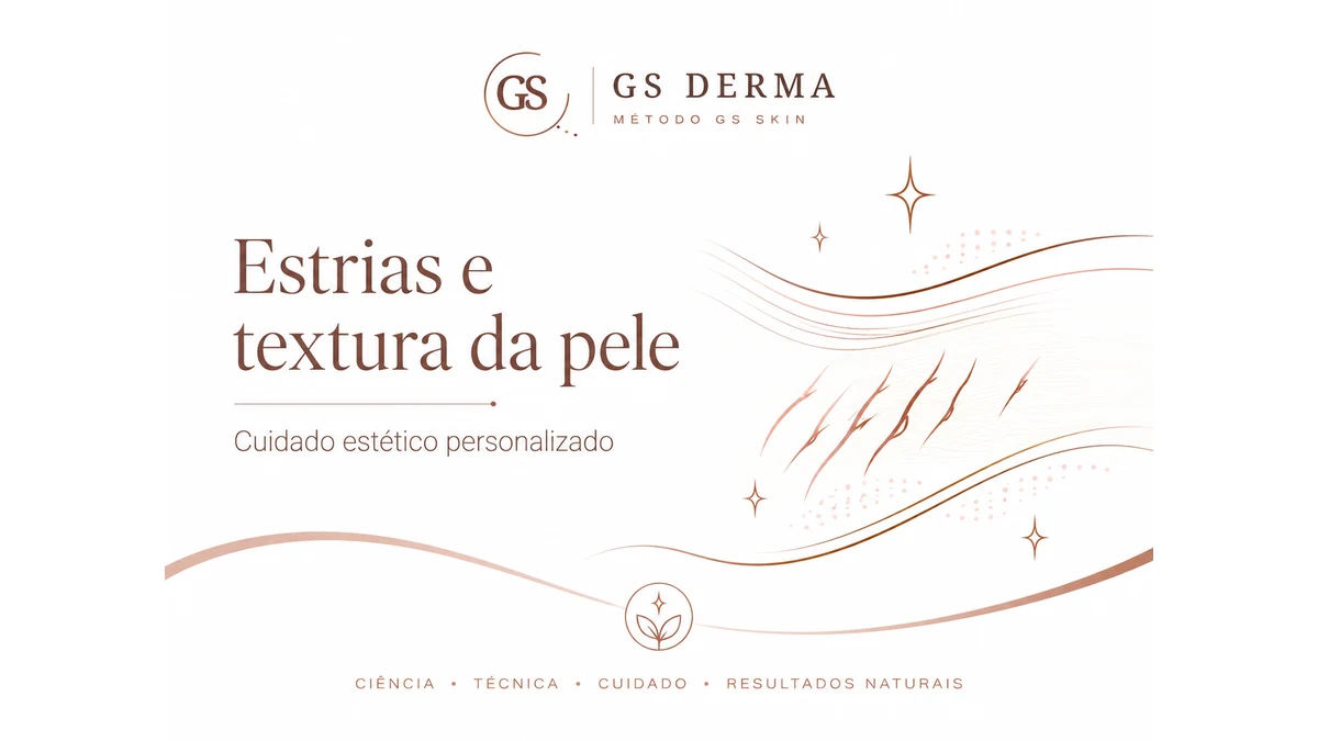 Ilustração simbólica da GS Derma com linhas que representam estrias e textura da pele.