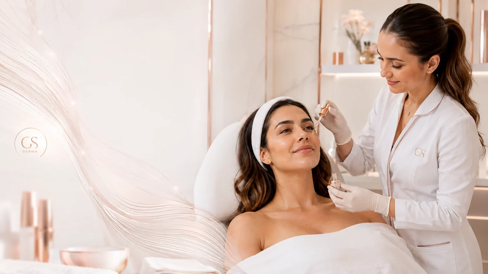Atendimento GS Derma em procedimento estético